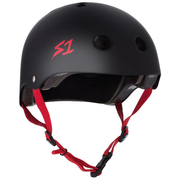 S1 Lifer Certified Helmet (Matte Black/Red Straps)