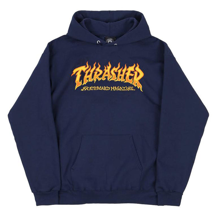 Thrasher Fire Logo Navy Hoodie