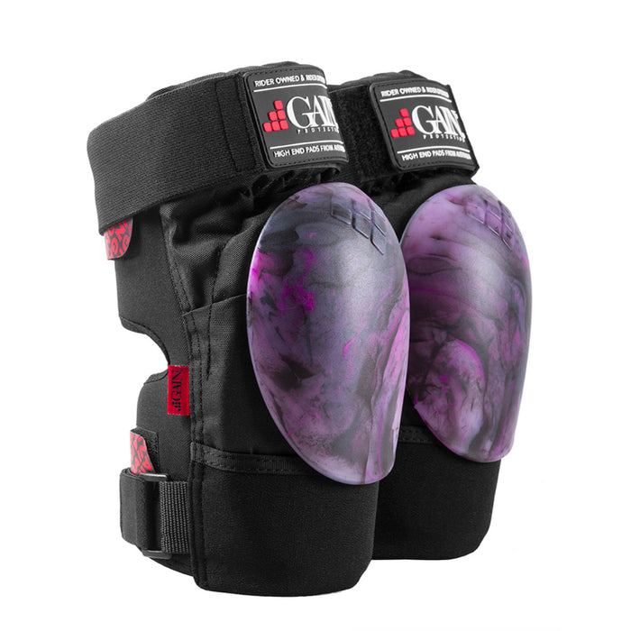 GAIN Protection The Shield Hard Shell Knee Pads (Black/Purple Swirl Caps)