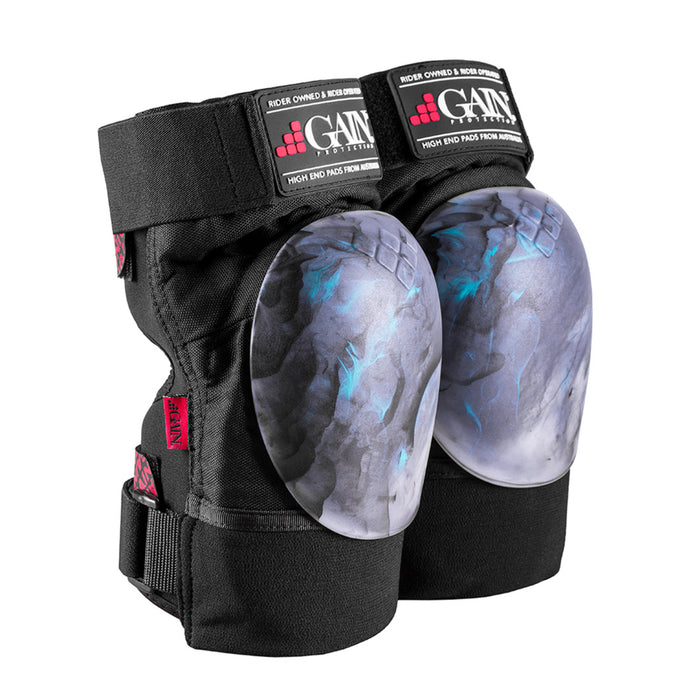 GAIN Protection The Shield Hard Shell Knee Pads (Black/Teal Swirl Caps)