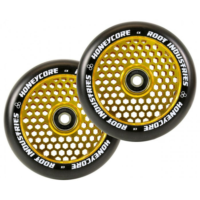 Root Industries 110mm HoneyCore Wheels (Black/Gold)