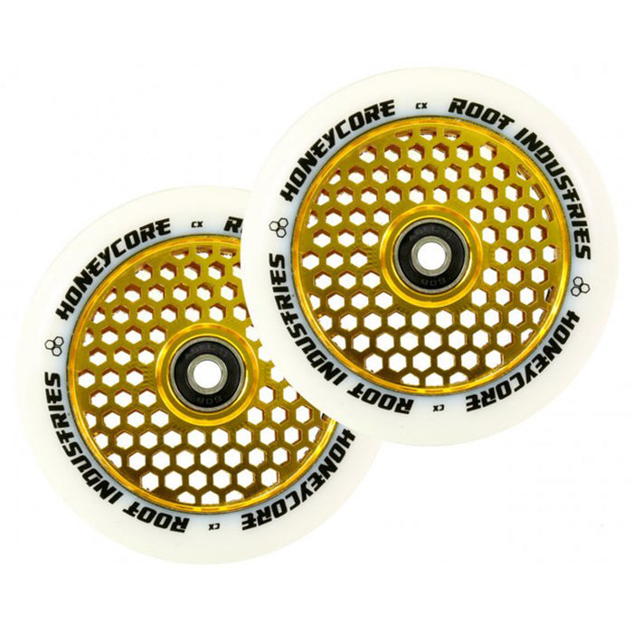 Root Industries 110mm HoneyCore Wheels (White/Gold)