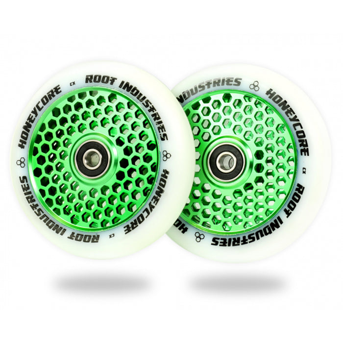 Root Industries 110mm HoneyCore Wheels (White/Green)