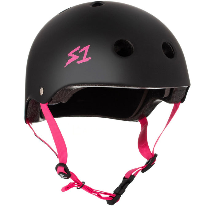 S1 Lifer Certified Helmet (Matte Black/Pink Straps)