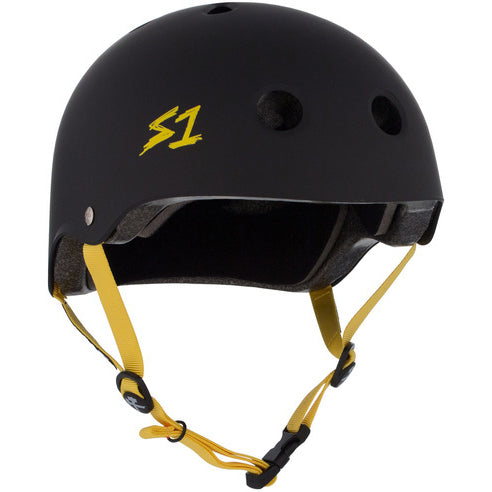 S1 Lifer Certified Helmet (Matte Black/Yellow Straps)